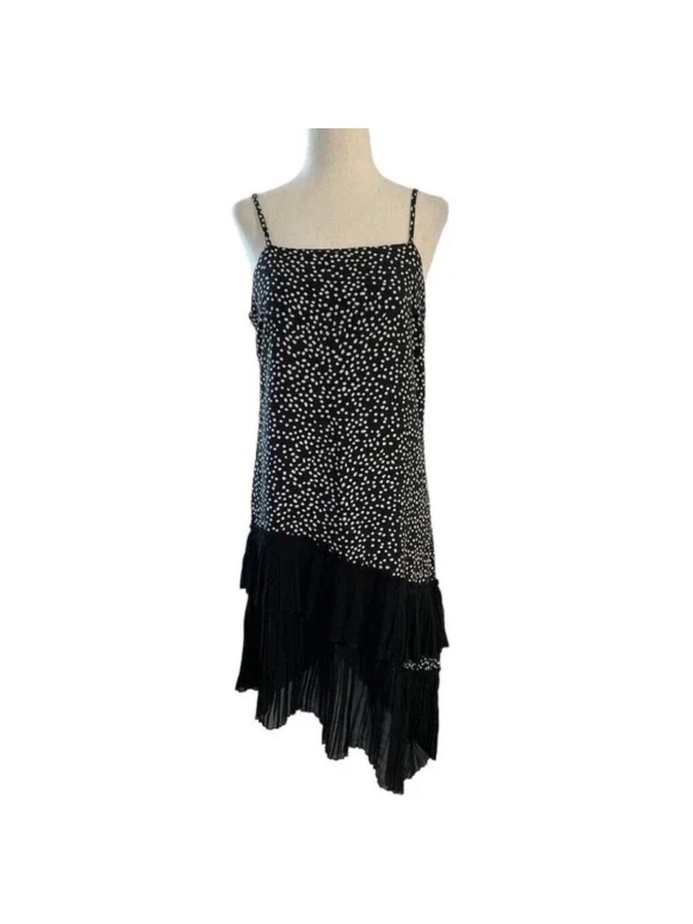 H&M Divided Black and White Polka Dot Dress Size 10